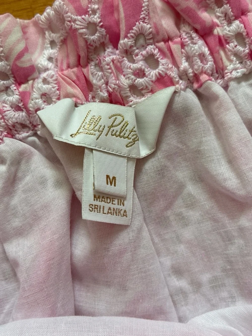 Lilly Pulitzer Pink Eyelet Off-Shoulder Blouse